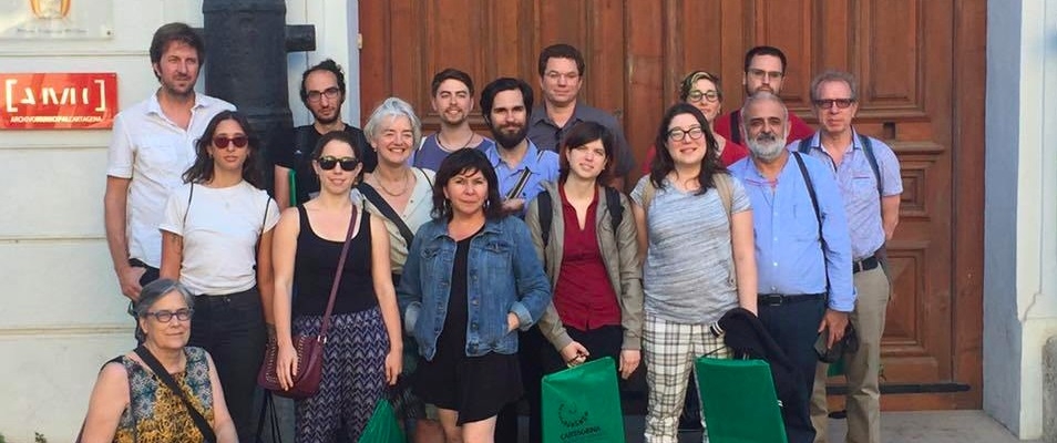 NYU MIAP Students, Alumni, and Faculty, pictured with colleagues who took part in the 2017 Audiovisual Preservation Exchange (APEX) in Cartagena, Spain.